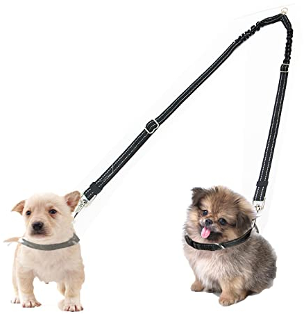 Kelivi hundeleine für Zwei Hunde,Kein Verwirren,360°Drehungsfreie,Hundeleine Reflektierend Verstellbar,Spazieren Leine Hundeleine für 2 Hund,Doppelleine für Klein & Große Hunde(Klein)