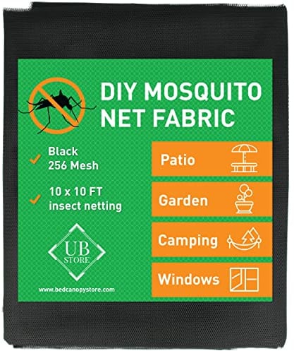 Zanzariera nera rete 3x3 o 3x6 metri | Rete anti-insetti per soffitti da giardino, terrazze, esterni e finestre | Rete di protezione dagli insetti, a maglia fine | Rete per reti da giardino