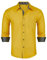 HISDERN Men's Yellow Formal Shirt Long Sleeve Dress Shirt for Men Business Casual Regular Fit Button Down Work Wedding with Pockets L