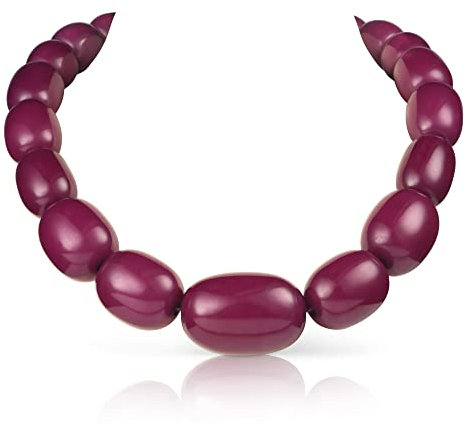 ZAVANA Große Statement-Halskette für Damen und Teenager-Mädchen, handgefertigte Boho Chic Chunky Halskette für Frauen, klobige lila Kette, eleganter Bohemian Modeschmuck für Frauen