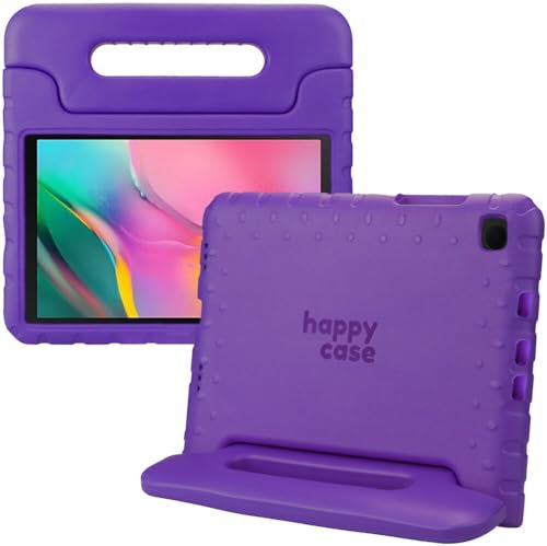 HappyCase Kinder Tablet Hülle Geeignet für Samsung Galaxy Tab A 10.1 (2019) | Kinderfreundliche Hülle | Schutzhülle | Kinderhülle | mit Griff und Ständer | Lila