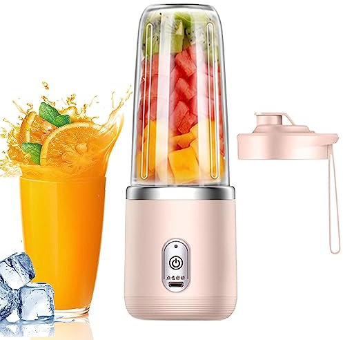 Rianpesn Blender | 14Oz To-Go Fruit Mixer,Portable Juicer, Handheld Travel Fruit Mixer with 6, Babies Food Mixing Machine Blender for Offices, Sports, Gyms, Travel and Home