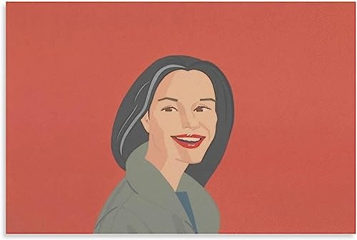 LVTFCO Alex Katz Leinwandbilder Alex Katz Poster《Großes rotes Lächeln》Wandkunst Alex Katz Malerei für Wohnzimmer Wandkunst Dekor Bild 50x70cmx1 Kein Rahmen