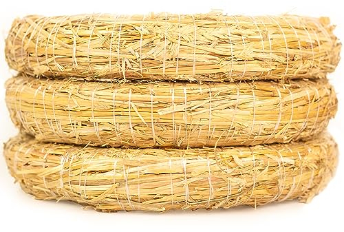 Flowerbox Juego de 3 cubos de paja de 25 cm de diámetro, grosor de 4 cm