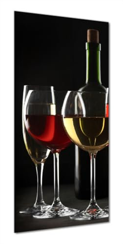 Wallario Selbstklebende Duschrückwand 90 x 190 cm mit Motiv Weinverkostung am Abend - Wandverkleidung Fließenersatz mit Hochglanzlaminat in Glasoptik