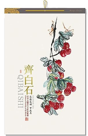 FLaig 2024 Wandkalender for Zuhause, Wandbehang, chinesischer Wind-Drachen-Jahr, kreativer Monatskalender, Lochkarten-Notizen, Tuschemalerei, Landschaftsmalerei Kalender (Color : 6)