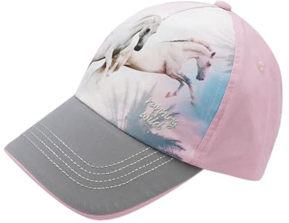 maximo Kids Girl-Cap Horses Metallringverschluß 55/-57 Lilac/grau