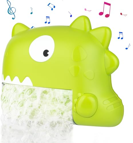 Badewannenspielzeug Baby, Badewanne Seifenblasenmaschine mit Musik, Dinosaurier Badewannenspielzeug für Kleinkinder,Geschenke für Jungen Mädchen