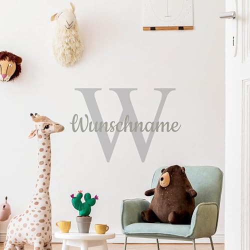 Muralo - Wandtatto für Kinderzimmer Deko Babyzimmer-Deko - Wandsticker, Wandaufkleber Deko für Mädchen, Jugend, Namensschild - Buchstabe mit Name - Br.90-Hö.60cm