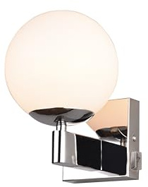 lightling Wandlampe Kurt, inkl. Ein- und Ausschalter, Wandmontage, Indoor IP44, exkl. 1 x E14 max. 10W, Metall, chrom