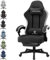 GTPLAYER - Silla para Juegos de Oficina, ergonómica, sillón Gaming Leathaire, reposabrazos reclinable, con reposapiés, Color Negro