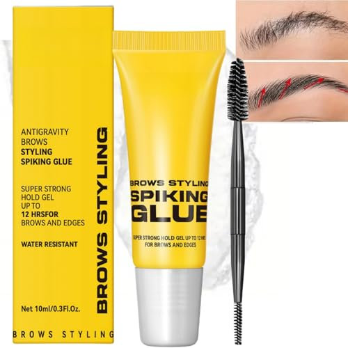 Eyebrows Styling Spiking Glue, Brows & Edges 2 in 1 Eyebrow Gel, Clear Eyebrow Setting Gel, Long-Lasting Brow Gel for Styling and Sculpting