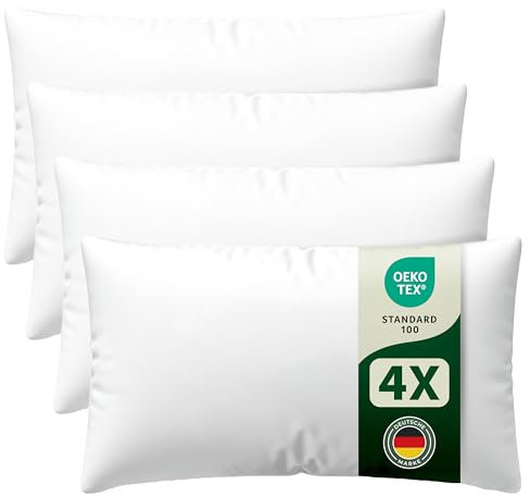 Blumtal Kissenfüllung 40x80 cm 4er - Oeko-TEX zertifizierte Füllung Kissen 40 x 80 cm Kissen Füllung aus Polyester - Pillow Innenkissen mit Rebounce-Effekt - Polster Füllkissen extra weich