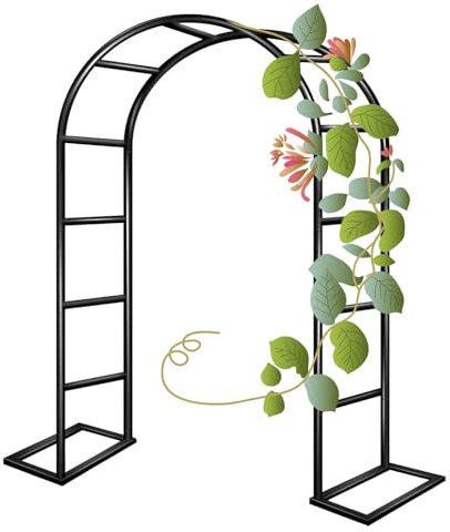 Large Metal Garden Arch for Climbing Plants Heavy Duty Arbor Trellis with Thickened Tube Easy to Assemble Pergola for Wedding Ceremony Party 2.8 x 2.20m Size