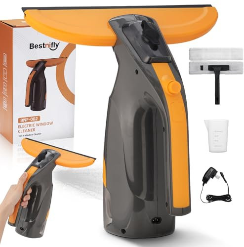 3-in-1 Window Vacuum Squeegee Cordless, Electric Window Squeegee Window Cleaner with Spray & Suction, Handheld Window Cleaning Tool, for Windows, Mirror, Glass, Car Windshield, Countertop, Tiles