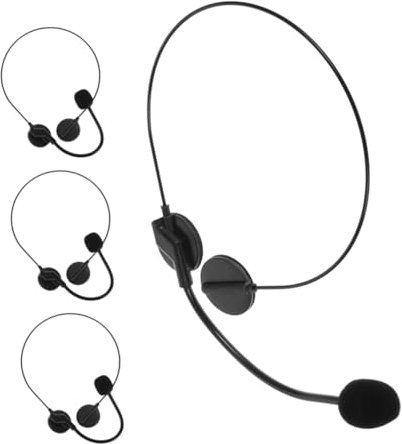 ULTECHNOVO 4pièces Lot de Faux Casques Et Microphones pour Déguisements Accessoires De Fête Halloween Casques De Chanteur pour Cosplay