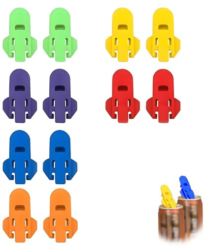 12 Stück Dosenverschluss Getränkedosen, Verschluss Dosenöffner Einfacher Manuell Getränkedosen Ringöffner Farbcodierter Getränkedosenöffner für Cola Bier Getränke Limonade Einfacher Dosenöffner