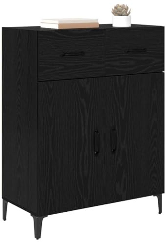 vidaXL Sideboard Black oak 34 x 69.5 x 90 cm Engineered wood, Stylish Sideboard, Rectangular Storage Cabinet for Living Room, Modern Indoor Side with Spacious Functionality
