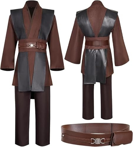 Taeyue - Mens Anakin Skywalker Dart Vader Cosplay Halloween Carnival Party Costume Adult Brown