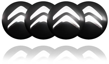WDJRUIRUI 4 pièces Autocollant pour Cache-Moyeu pour Citroen C4 Cactus 2018-2024,Enjoliveurs Centre de Roue Caches Emblème décorations Autocollantes