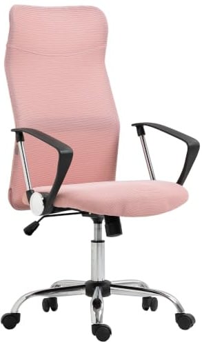 HOMCOM Bürostuhl Ergonomischer Schreibtischstuhl mit Armlehne Rosa | Hohe Rückenlehne, Höhenverstellbarer Drehstuhl mit Wippfunktion, Netzbespannung, Computerstuhl