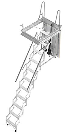 Mister Step Esclamatic Scherentreppe aus Stahl (motorisiert) 10 treppe, Gesamthöhe 270 cm.