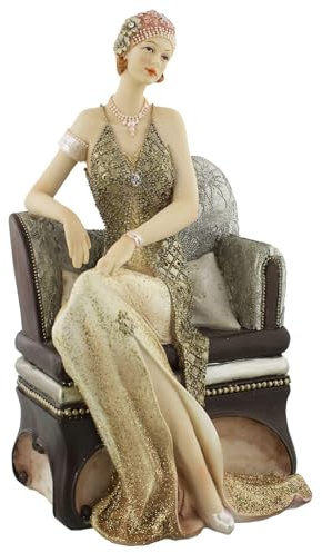 Juliana Broadway Belles Gold Glitter Figurine Sat On Chaise Lounge Valerie