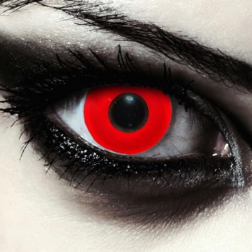 DESIGNLENSES, Farbige rote Halloween Vampir Kostüm Kontaktlinsen, 1 Paar (2 Stück),weiche Zombie Farblinsen ohne Stärke, Blood Eye