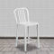 Flash Furniture Barhocker mit Rückenlehne – Metall-Barstuhl für Innen- und Außenbereich – Tresenstuhl ideal für die gewerbliche Nutzung – 2er Set – Weiß