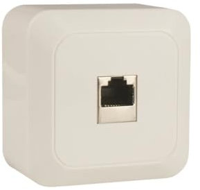 Dio - Toma telefónica RJ45 de superficie Celesta - Blanco