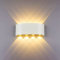 LED Modern Wandleuchte Innen 8W Weiss Wandlampe Licht Up Down Leuchten Aluminium Wandlicht Wasserdichte Aussenleuchte Wand Wandbeleuchtung für Wohnzimmer Schlafzimmer Treppenhaus Flur, Warmweiß