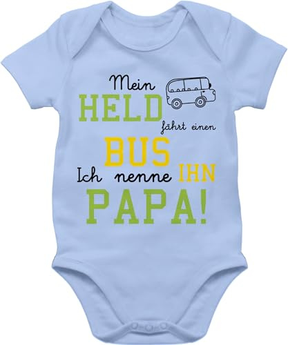 Shirtracer - Baby Body Kurzarm - Sprüche - Mein Held fährt Bus