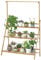unho Estanterias para Macetas, Escalera Mecetas Decorativo de Bambú Soporte para Plantas con Barra Estantes para Plantas Exterior Interior con 3 Niveles 100 x 40 x 96cm