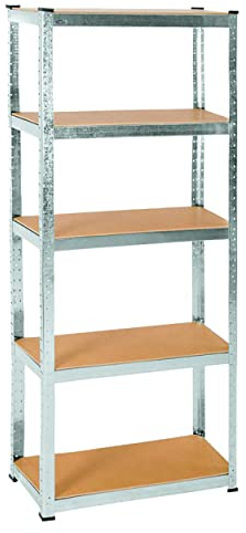 Jawoll Schwerlastregal 180x90x40 mit 5 Böden – Tragkraft 875 kg gesamt – Metall Steckregal mit MDF-Böden – Lagerregal für Keller, Werkstatt & Garage – stabil & höhenverstellbar