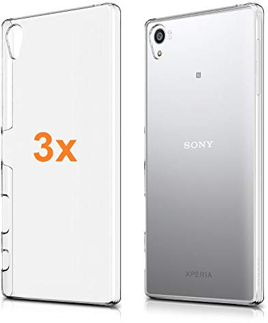 REY Pack 3X Transparent Silikonhülle TPU für Sony Xperia Z5 Premium / Z5 Plus, Handyhülle Premium Kratzfest TPU Durchsichtige Schutzhülle, Ultradünne 0,33 mm