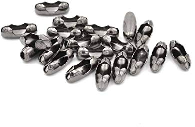 Vintageparts Verschlüsse für 1,5mm Kugelkette in Gunmetal 40er Set Schmuck selber Machen