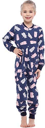 Merry Style Mädchen Schlafstrampler Strampelanzug MS10-186(Marineblau Teddybär, 122-128)