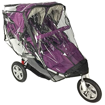 EZTongPin Double Stroller Rain Cover Universal Size Weather Shield for Double Umbrella Stroller Baby Stroller Accessories