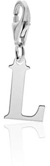 Aka Gioielli® - Damen Charm Anhänger L Buchstabe 925 Sterling Silber Rhodiniert