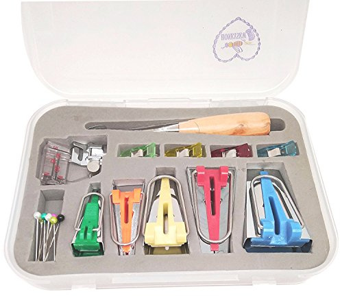 HONEYSEW Schrägbandformer / Schrägbandformer / Werkzeug-Set, 6 mm / 9 mm / 12 mm / 18 mm / 25 mm, 5 Größen