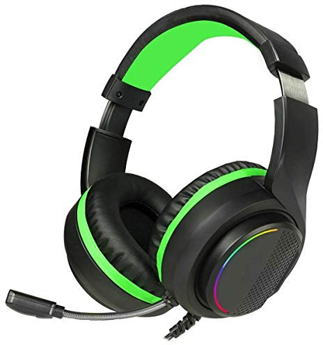 GameMax Razor Wired Gaming Headset & Mic, RGB LED Lighting, 5.1 Surround Sound, 40mm Neodymium Drivers, Adjustable Headband, Flexiable Microphone, Compatible for PS4, Xbox & PC Black