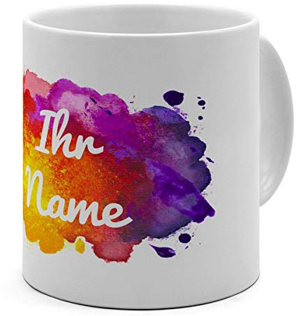 printplanet XL Riesen-Tasse mit Namen personalisiert - Motiv Color Paint - individuell gestalten - Namenstasse, Kaffeebecher, Becher, Mug