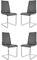 t m c s Tommychairs - Set 4 Chaises Cantilever Berlin avec Pieds en Acier chromé à Haute résistance et Assise en Bois Multicouche, rembourrée et revêtue en Cuir Artificial Gris foncé