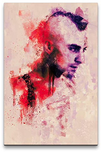 Robert De Niro Taxi Driver Porträt Abstrakt Kunst Kultfilm rote Farbe 60x90cm Leinwandbild