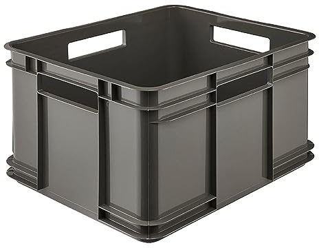 keeeper Aufbewahrungswännchen mit Tragegriffen, Euro-Box XL, Procyclen, 28 l, Bruno Eco Line, Eco-Grau