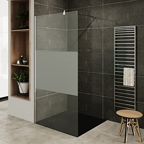 ROMA Paroi de douche Italienne verre 10 mm centre-opaque 120 x 200 cm