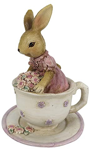 Clayre & Eef Dekoration Kaninchen 8x8x11 cm Mehrfarbig 6PR3327