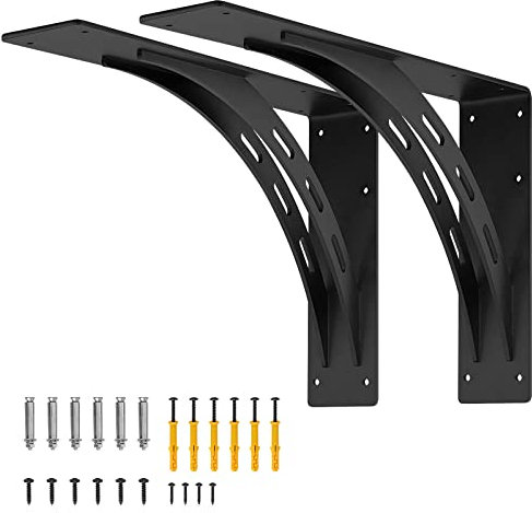 FIRMETAL Soportes de estante resistentes de 24 x 15 x 4 pulgadas, carga máxima de 1100 libras, soportes de repisa de metal de aleación de alta calidad, (juego de 2) soportes de repisa de chimenea,