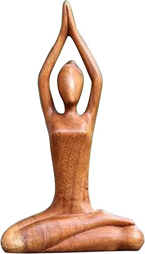 BERNOI Holz Yoga Meditation Statue / Abstrakte Yoga Pose Skulptur / Handgemachte Holz Yoga Figur / Meditation Schnitzen Kreative Tischdekoration / für Wohnzimmer und Arbeitszimmer (C)