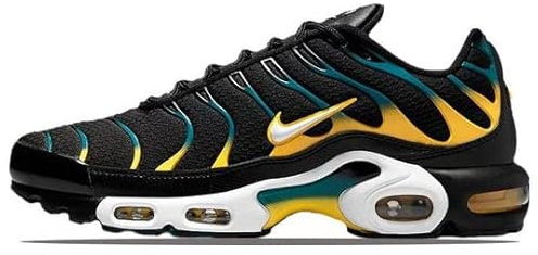 Nike Air Max Plus SE TN1 Tuned Mens Sneaker, Black/White-University Gold, 9.5 UK